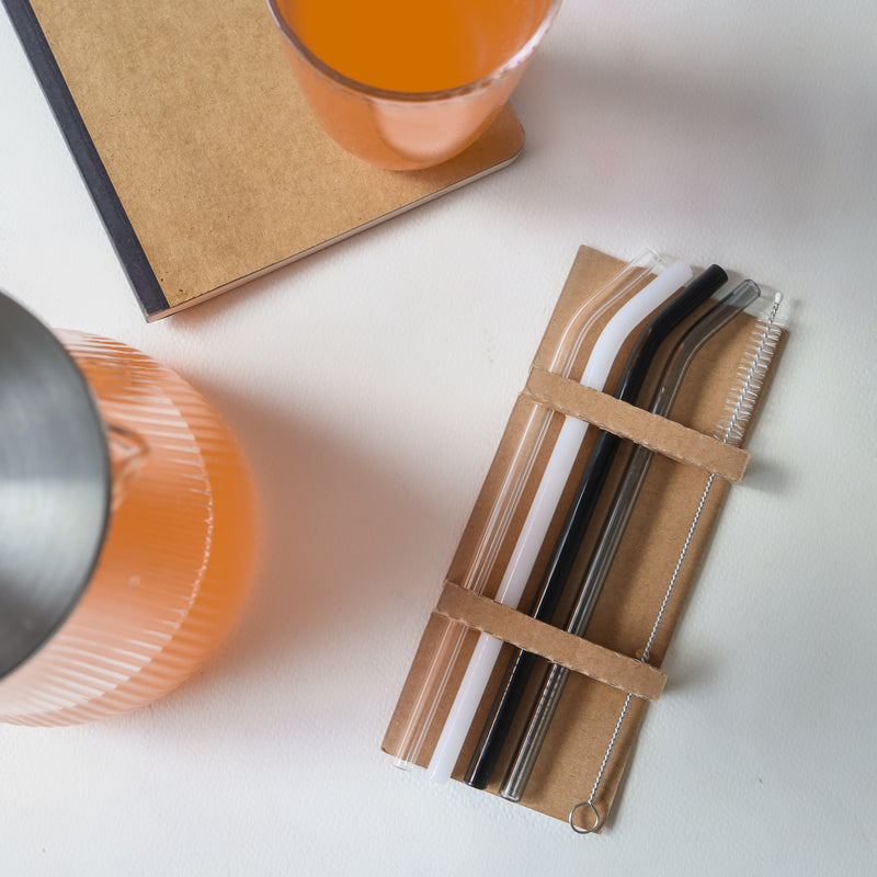 Bent Glass Straw Set of 4