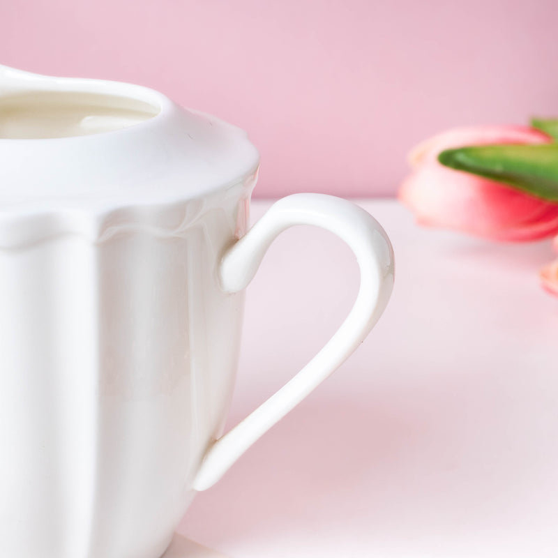 Serena White Truffle Elegant Milk Pot 250 ml - Coffee creamer, milk pot | Milk pot for Dining table & Home decor