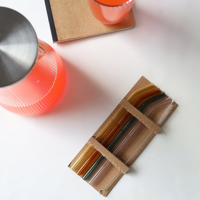 Bent Glass Straw Set of 4