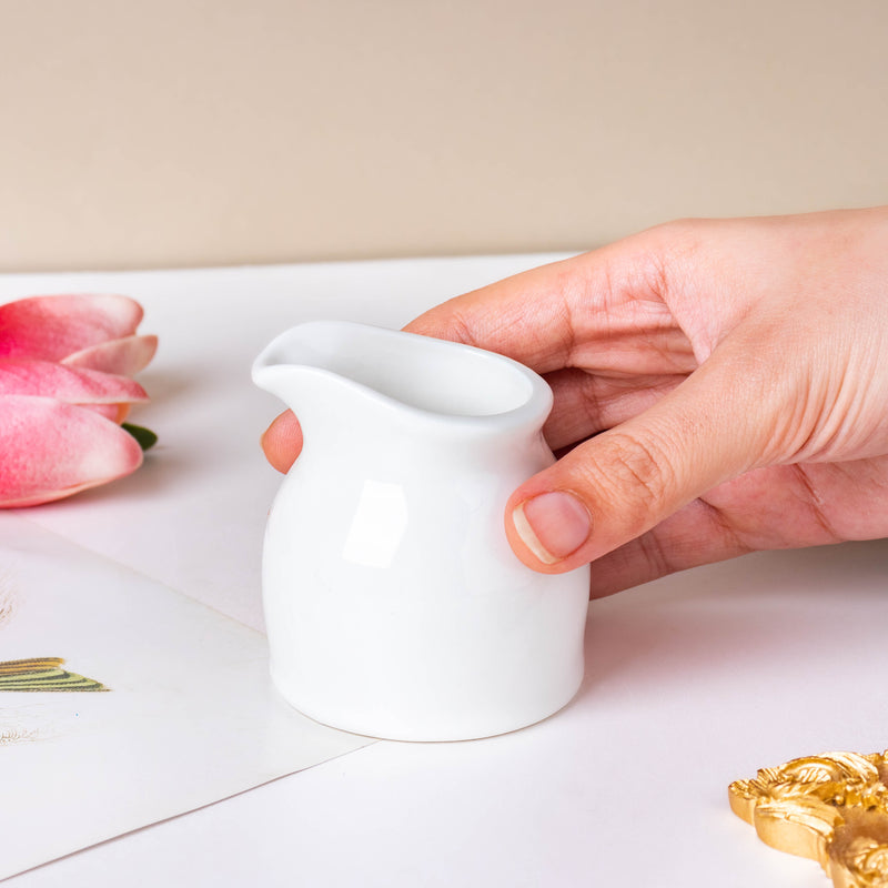 Serena White Truffle Milk Pot 100 ml - Coffee creamer, milk pot | Milk pot for Dining table & Home decor