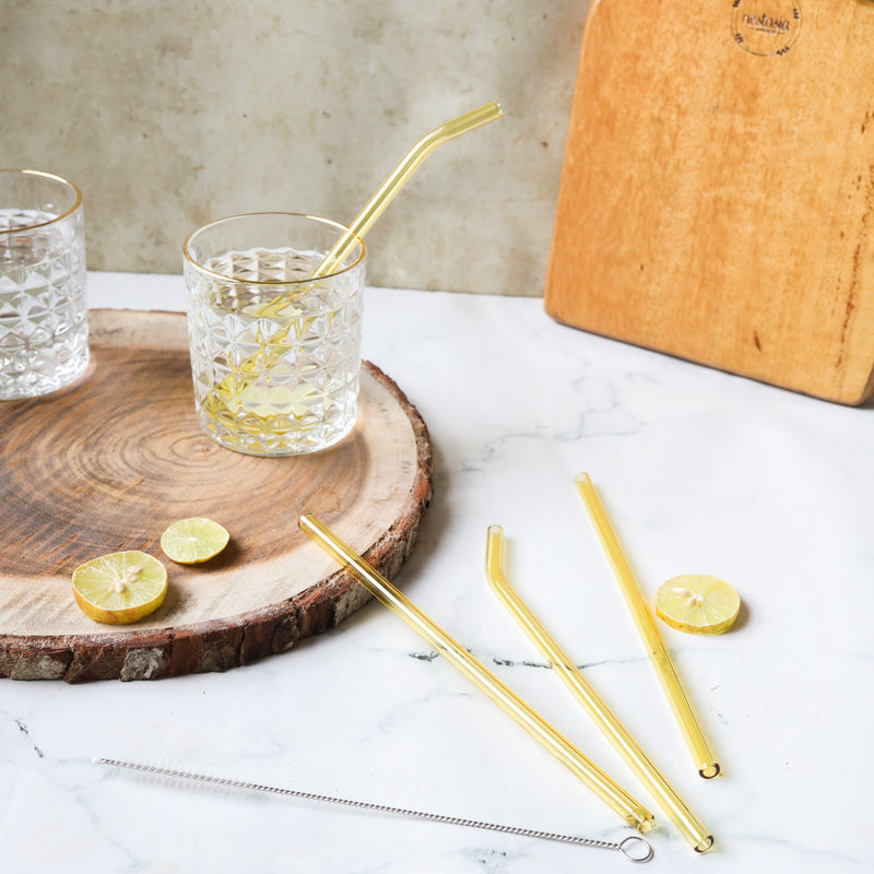 Glass Drinking Straw Set of 4