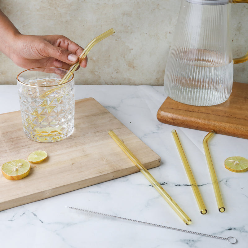 Glass Drinking Straw Set of 4