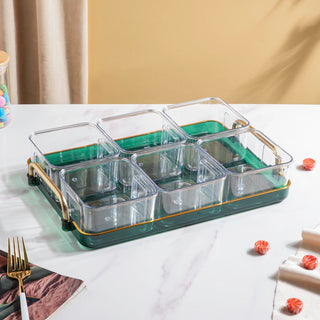 Emerald Charm Tray And Bowl Set Of 7