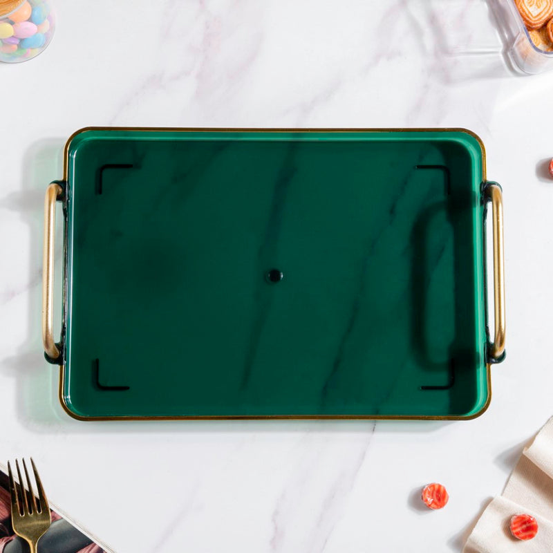 Emerald Charm Tray And Bowl Set Of 7 - Serving bowls, small glass bowls, snack serving bowls, section bowls, fancy serving bowls | Bowls for dining table & home decor