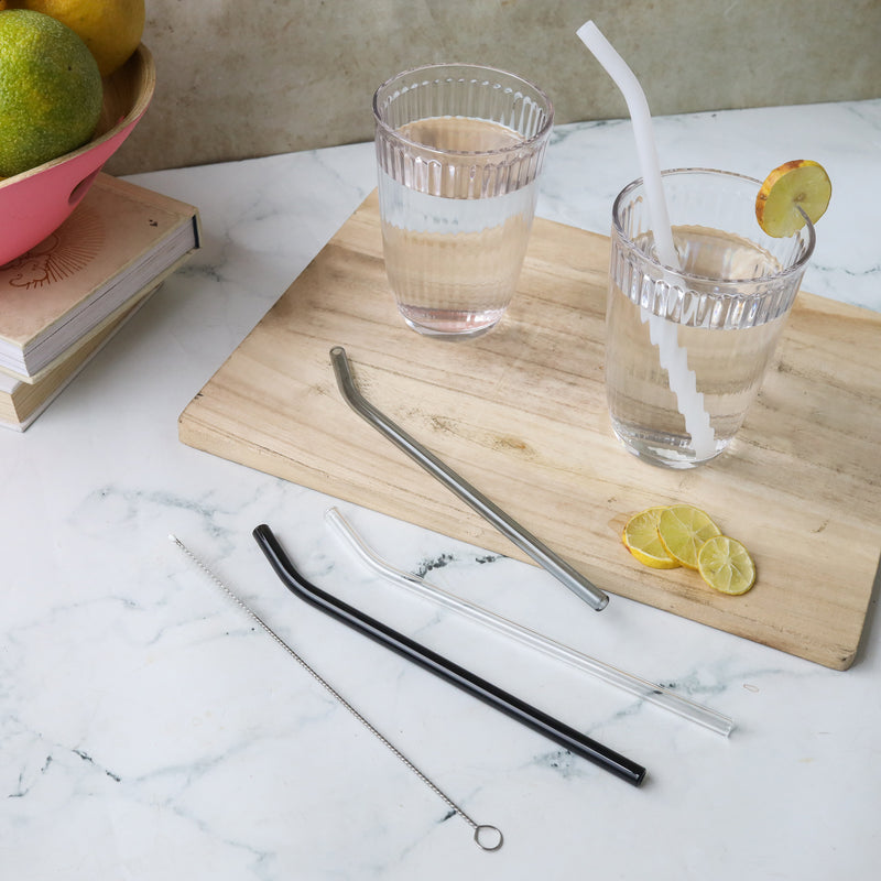 Bent Glass Straw Set of 4