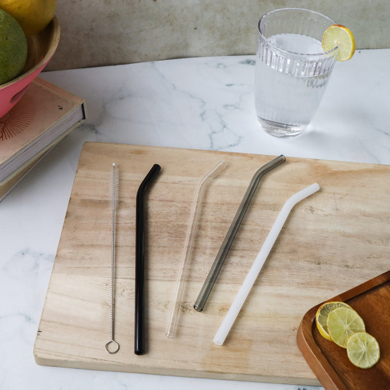 Bent Glass Straw Set of 4