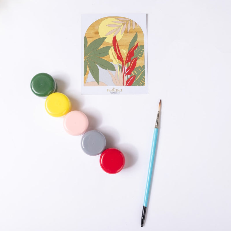 Tropical Flora Wooden DIY Paint Kit 13x10 Inch