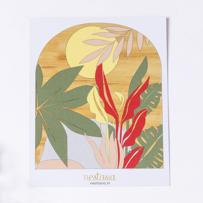 Tropical Flora Wooden DIY Paint Kit 13x10 Inch