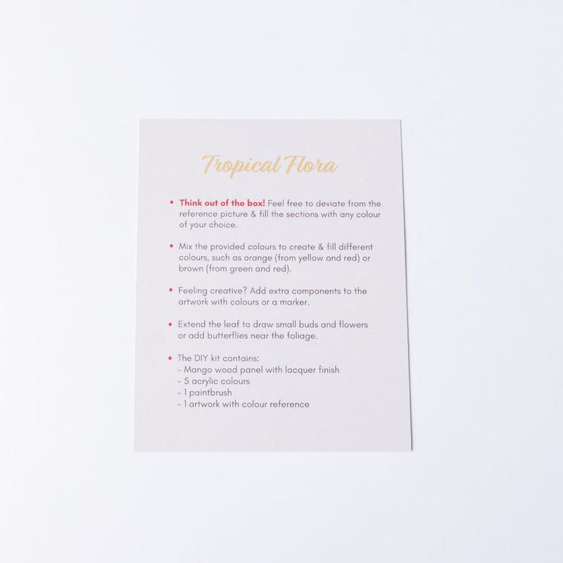 Tropical Flora Wooden DIY Paint Kit 13x10 Inch