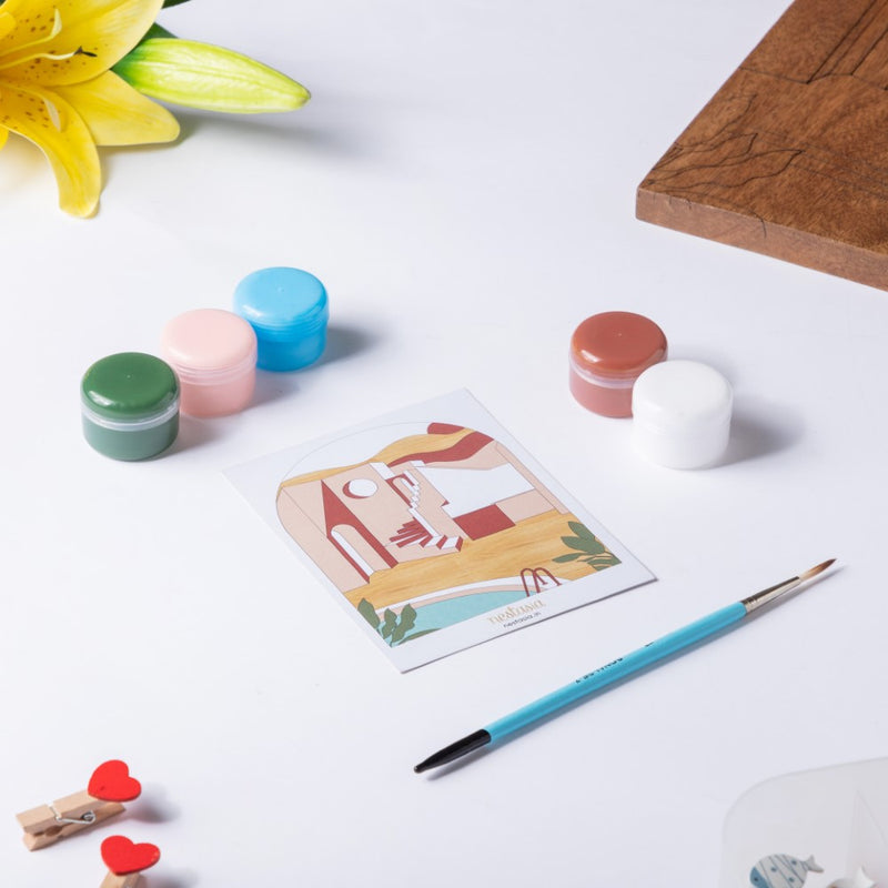 Modern House Wooden DIY Paint Kit 13x10 Inch