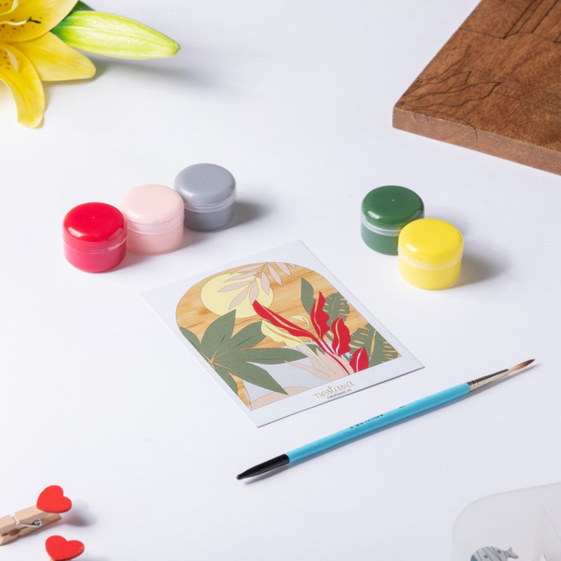 Tropical Flora Wooden DIY Paint Kit 13x10 Inch