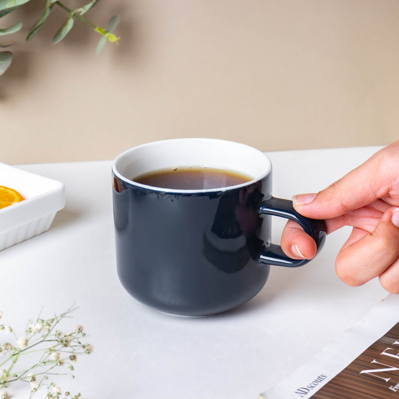 Viorel Prussian Blue Ceramic Cup 250 ml- Tea cup, coffee cup, cup for tea | Cups and Mugs for Office Table & Home Decoration