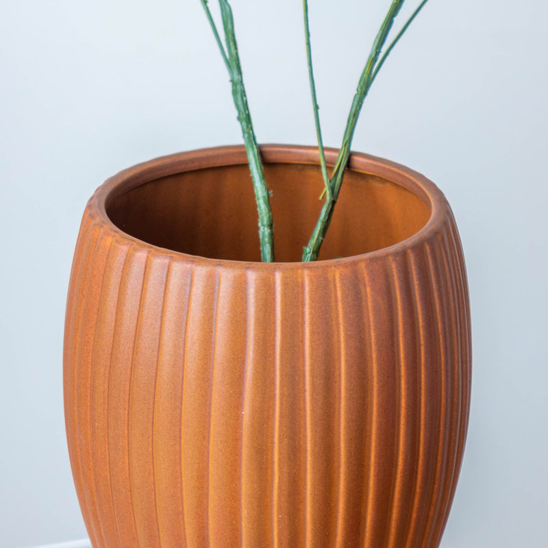 Caramel Brown Vase - Flower vase for home decor, office and gifting | Room decoration items