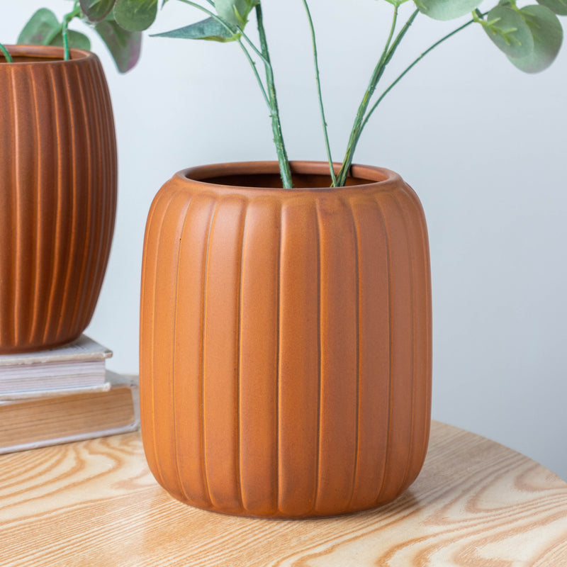 Caramel Brown Vase - Flower vase for home decor, office and gifting | Room decoration items