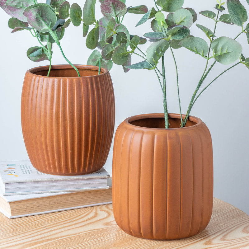 Caramel Brown Vase - Flower vase for home decor, office and gifting | Room decoration items