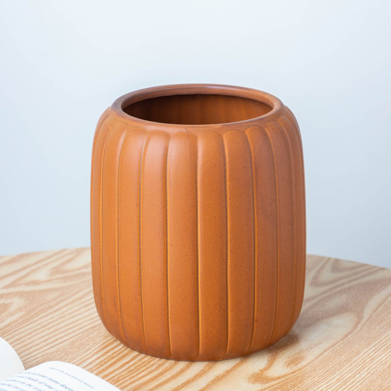 Caramel Brown Vase - Flower vase for home decor, office and gifting | Room decoration items