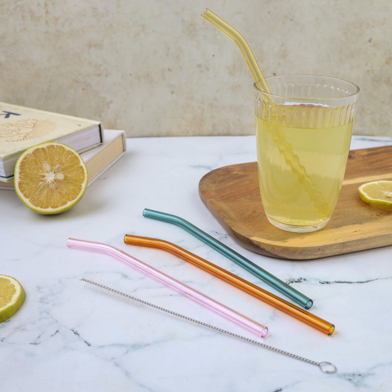 Bent Glass Straw Set of 4