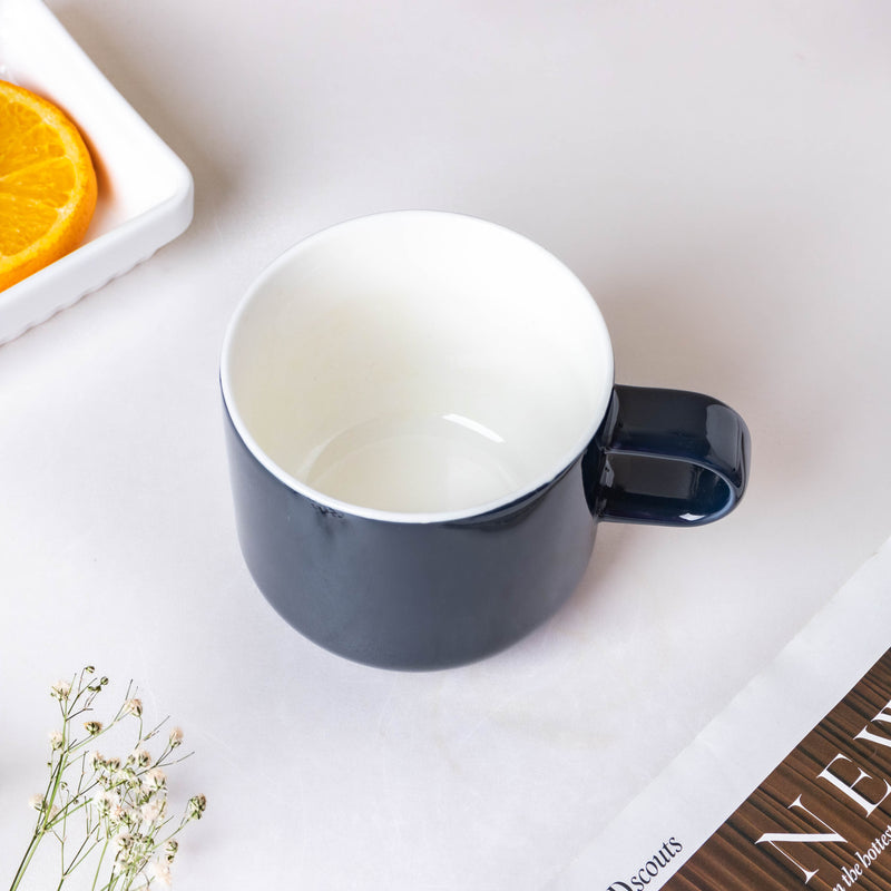 Viorel Prussian Blue Ceramic Cup 250 ml- Tea cup, coffee cup, cup for tea | Cups and Mugs for Office Table & Home Decoration