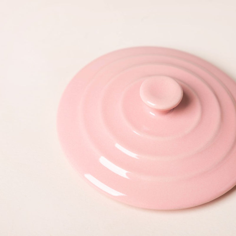Mini Ceramic Bowl With Lid Pink 220ml - Baking Dish