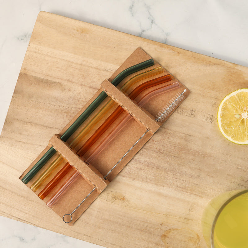 Bent Glass Straw Set of 4