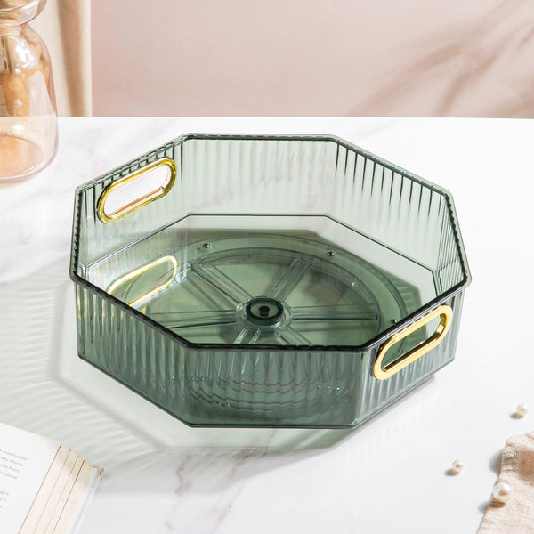 Serafina Octagon Rotating Tray Green 10 Inch