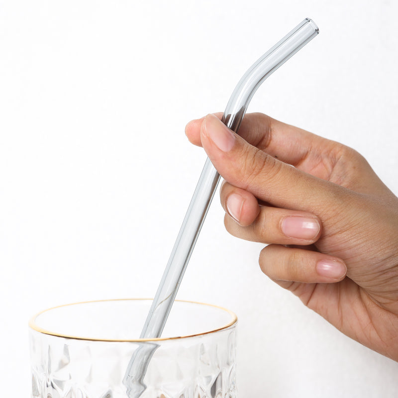 Bent Glass Straw Set of 4