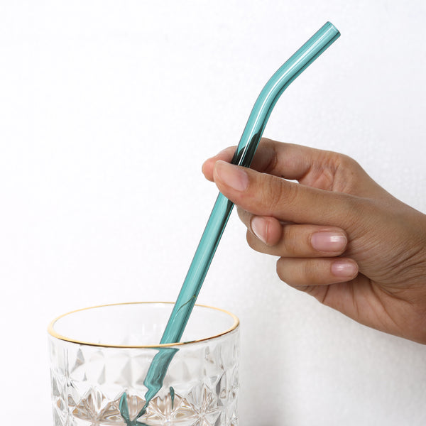 Bent Glass Straw Set of 4