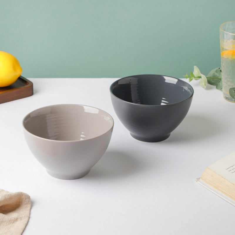 Adora Glossy Soup Bowl Grey 500ml - Bowl, soup bowl, ceramic bowl, snack bowls, curry bowl, popcorn bowls | Bowls for dining table & home decor