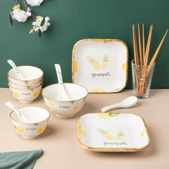 Pineapple 16 piece Soup Set For 4