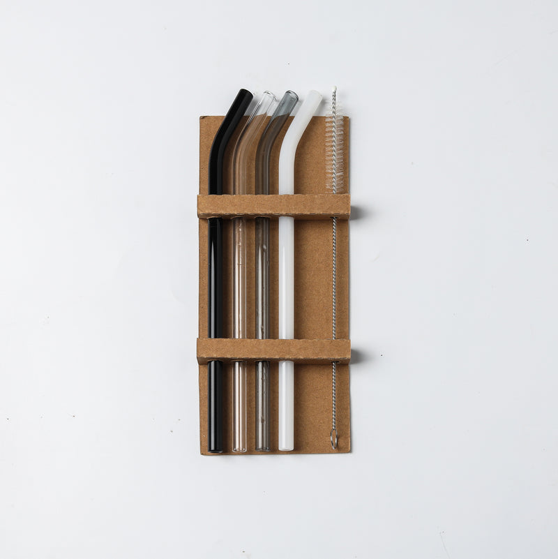 Bent Glass Straw Set of 4