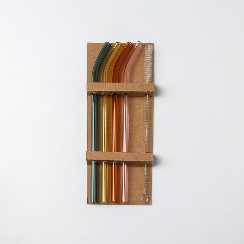 Bent Glass Straw Set of 4