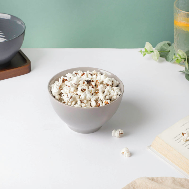 Adora Glossy Soup Bowl Grey 500ml - Bowl, soup bowl, ceramic bowl, snack bowls, curry bowl, popcorn bowls | Bowls for dining table & home decor