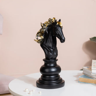 Knight Horse Chess Piece Decor Black 10 Inch - Showpiece | Home decor item | Room decoration item