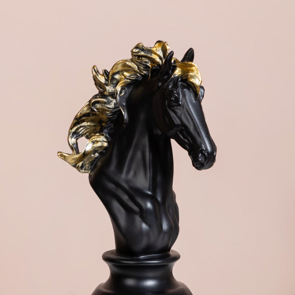 Knight Horse Chess Piece Decor Black 10 Inch - Showpiece | Home decor item | Room decoration item