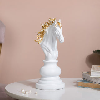Knight Horse Chess Piece Decor White 10 Inch