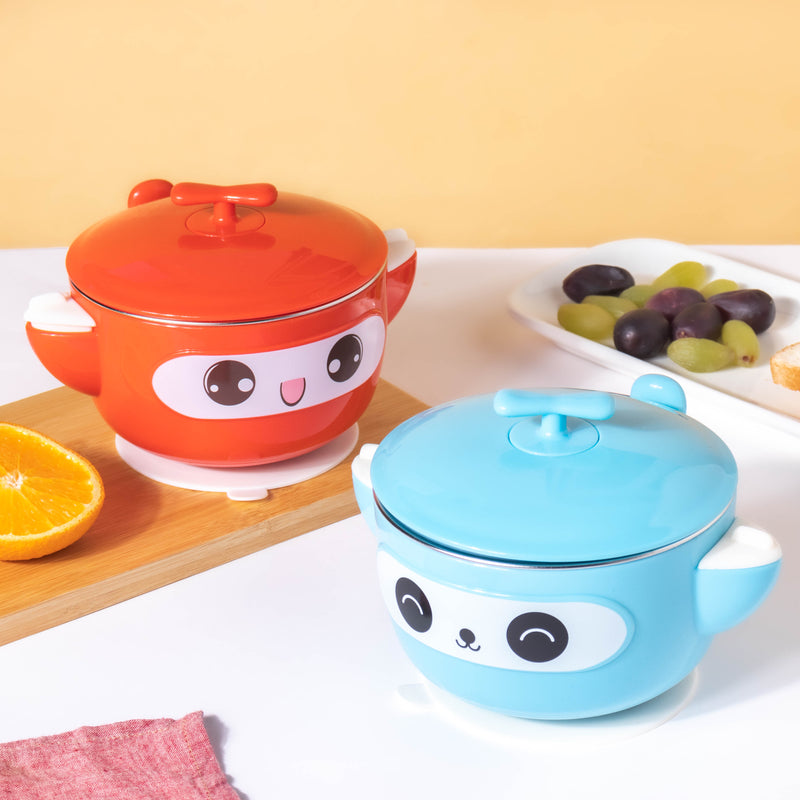Tellytubby Stay Warm Steel Bowl With Suction Base Blue 300 ml - Kids Lunch Box
