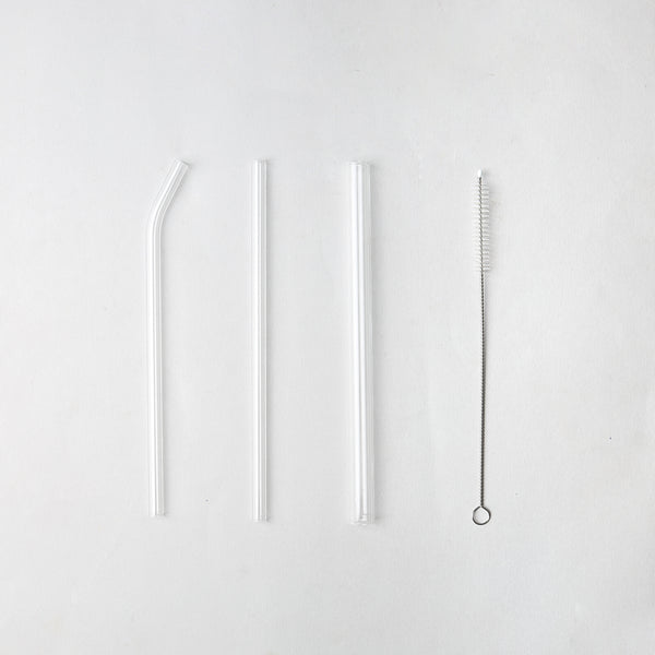 Crystal Clear Glass Straw Set of 3