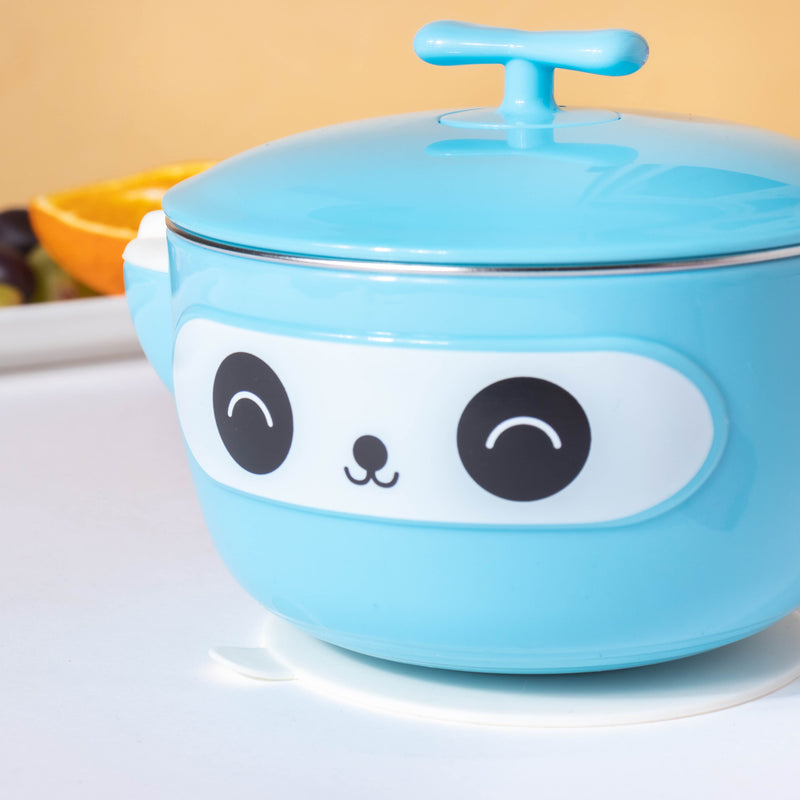 Tellytubby Stay Warm Steel Bowl With Suction Base Blue 300 ml - Kids Lunch Box