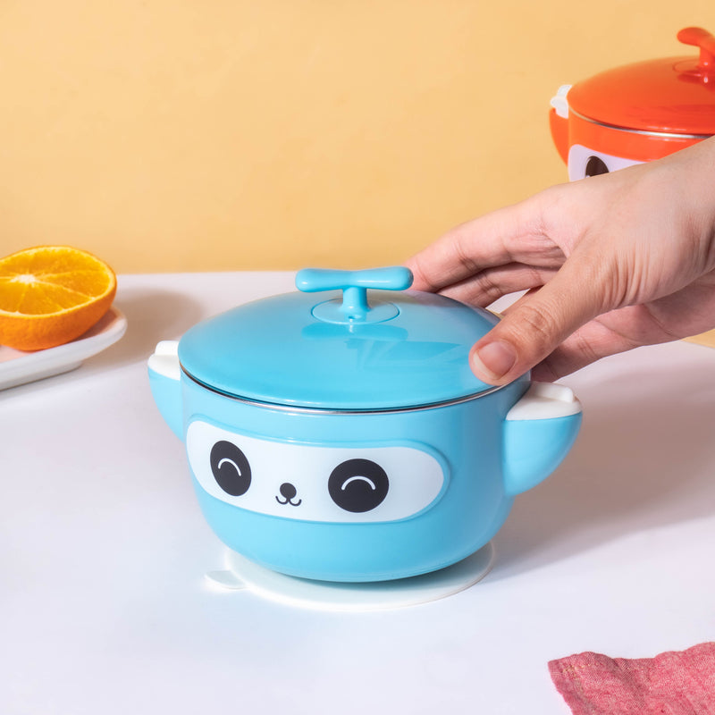 Tellytubby Stay Warm Steel Bowl With Suction Base Blue 300 ml - Kids Lunch Box