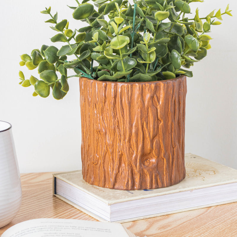 Bark Caramel Vase - Flower vase for home decor, office and gifting | Home decoration items