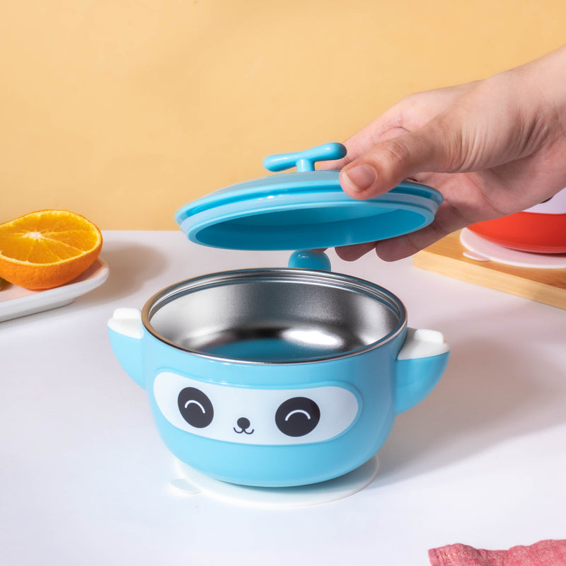 Tellytubby Stay Warm Steel Bowl With Suction Base Blue 300 ml - Kids Lunch Box