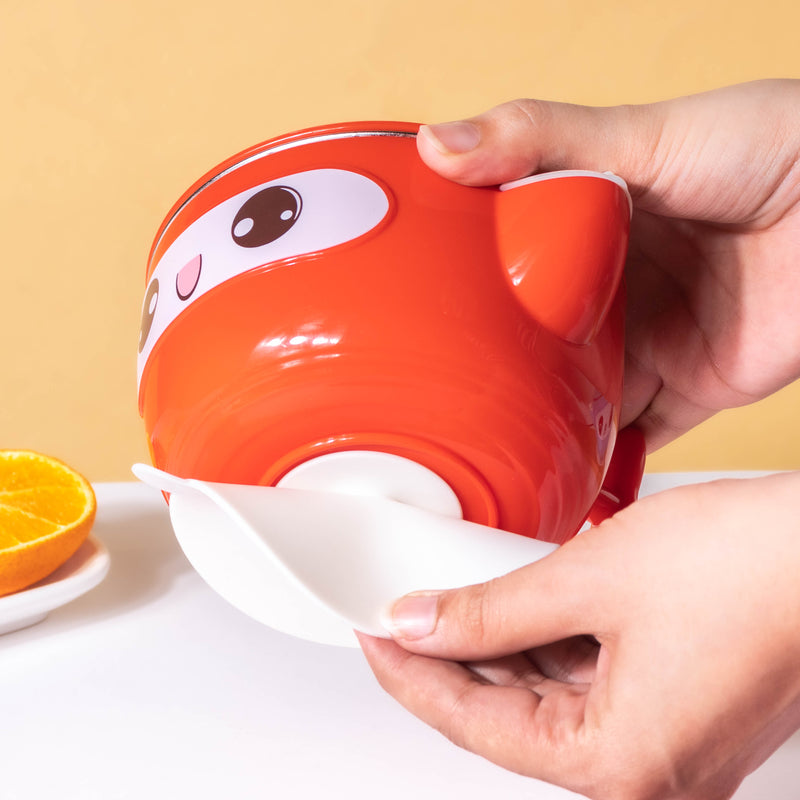 Airtight Stay Warm Steel Bowl With Suction Base Red 300 ml - Kids Lunch Box