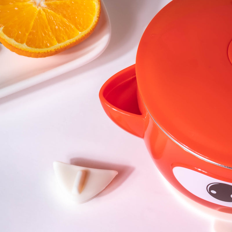 Airtight Stay Warm Steel Bowl With Suction Base Red 300 ml - Kids Lunch Box