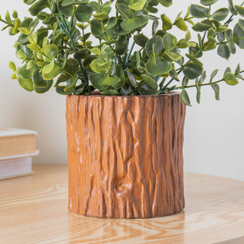 Bark Caramel Vase - Flower vase for home decor, office and gifting | Home decoration items