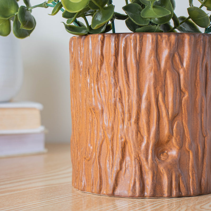 Bark Caramel Vase - Flower vase for home decor, office and gifting | Home decoration items