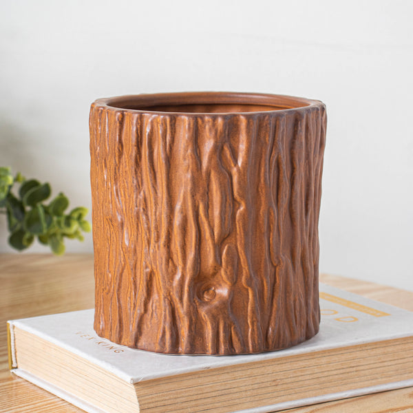 Bark Caramel Vase - Flower vase for home decor, office and gifting | Home decoration items