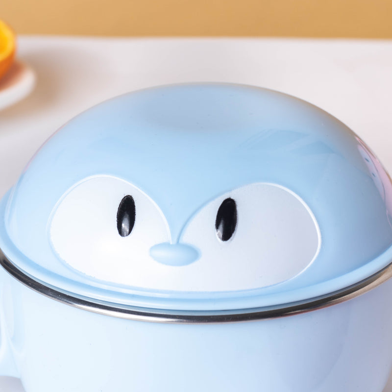 Penguin Feeding Steel Bowl With Anti-Slip Base Blue 400 ml - Kids Lunch Box