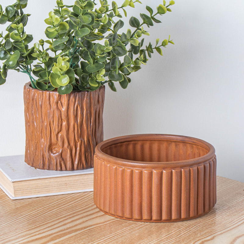 Bark Caramel Vase - Flower vase for home decor, office and gifting | Home decoration items
