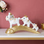 Elephant Family Decorative Showpiece White 12 X 7 Inch - Showpiece | Home decor item | Room decoration item