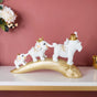 Elephant Family Decorative Showpiece White 12 X 7 Inch - Showpiece | Home decor item | Room decoration item